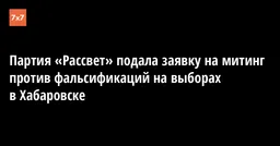 Партия «Рассвет» подала заявку на митинг против фальсификаций на выборах в Хабаровске